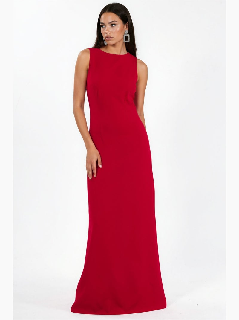 Vestido maxi de decote redondo com acessório de capa hiccup Vermelho - Kiabi