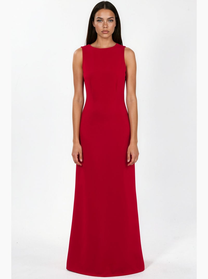 Vestido maxi de decote redondo com acessório de capa hiccup Vermelho - Kiabi