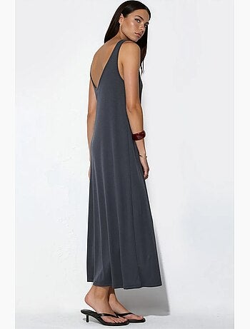 Vestido maxi de jersey liso busem