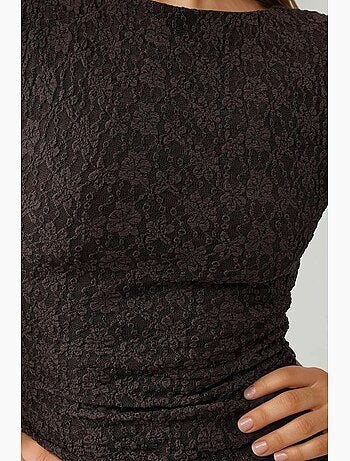 Vestido maxi de renda com gola redonda hiccup