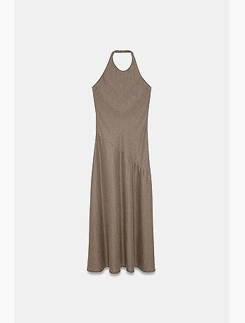 Vestido maxi de tencel com decote halter dilvin