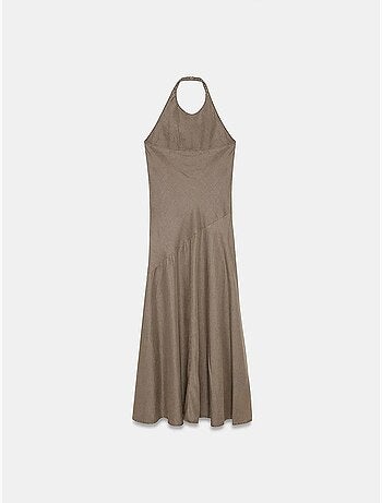 Vestido maxi de tencel com decote halter dilvin