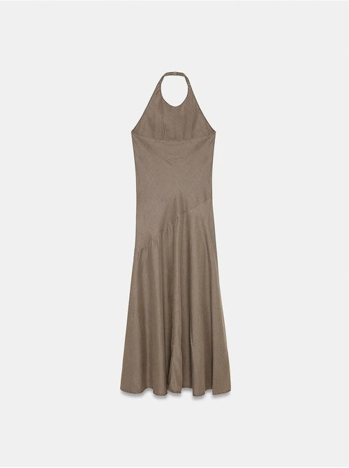 Vestido maxi de tencel com decote halter dilvin - Kiabi