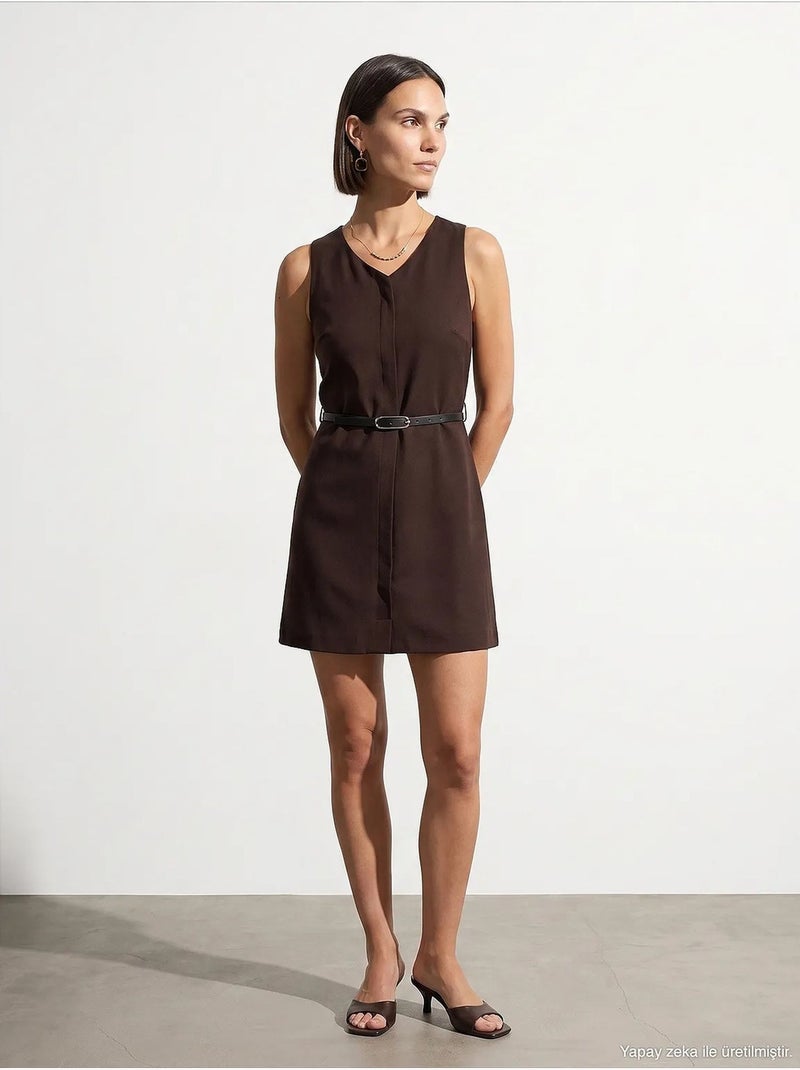 Vestido maxi de tencel dilvin Castanho-chocolate - Kiabi