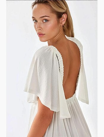 Vestido maxi em a com decote em v texturizado hiccup