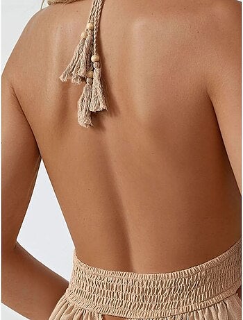Vestido maxi em linha a com decote em v hiccup
