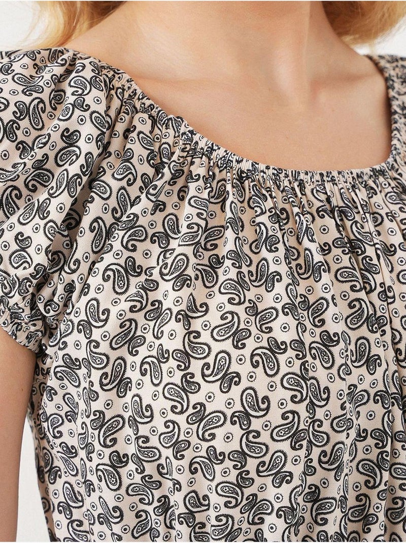 Vestido maxi em linha a floral com detalhes elásticos bdart Preto - Kiabi