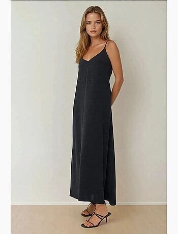 Vestido maxi em linha a hiccup