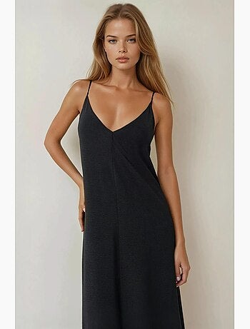 Vestido maxi em linha a hiccup