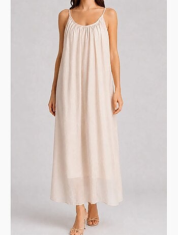 Vestido maxi em linha a sem mangas mixray