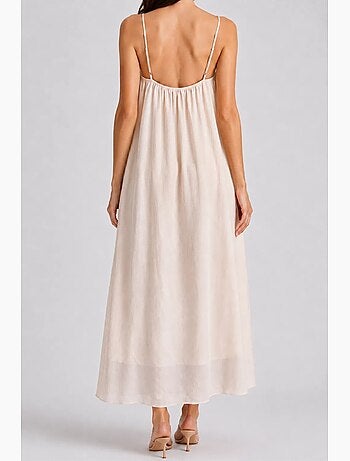 Vestido maxi em linha a sem mangas mixray