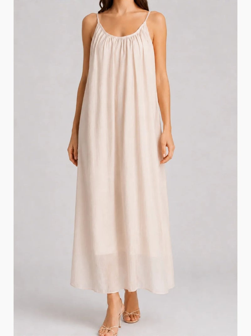 Vestido maxi em linha a sem mangas mixray Bege-argila - Kiabi