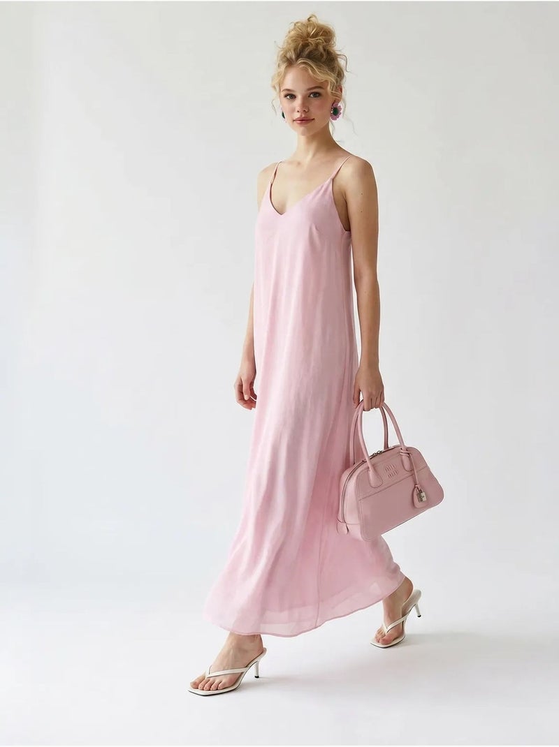 Vestido maxi em linha a sem mangas mixray Rosa doce - Kiabi