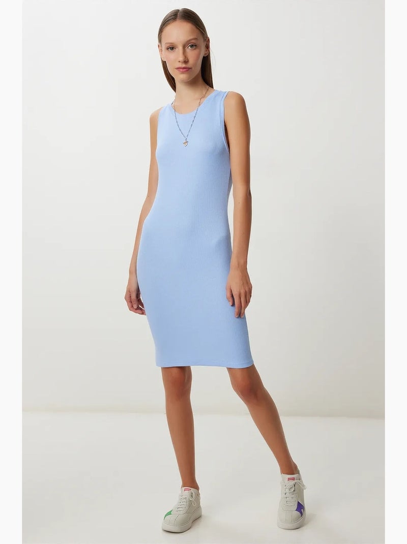 Vestido maxi em modal e algodão istanbul Azul-safira - Kiabi