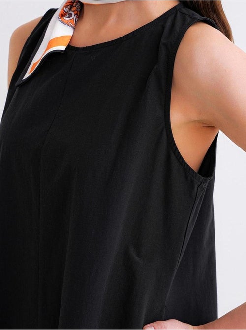 Vestido maxi em popelina com bolsos mixray - Kiabi Vestido maxi em popelina com bolsos mixray - Kiabi