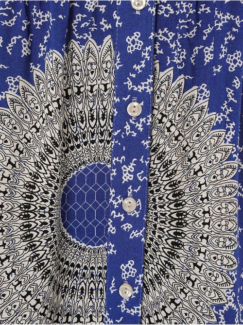 Vestido maxi estampado com decote em v e fecho de botões bdart - Kiabi Vestido maxi estampado com decote em v e fecho de botões bdart - Kiabi