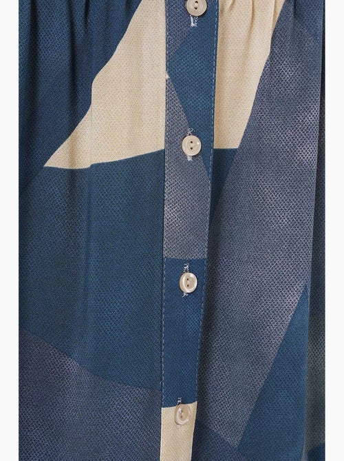 Vestido maxi estampado com decote em v e fecho de botões bdart - Kiabi Vestido maxi estampado com decote em v e fecho de botões bdart - Kiabi