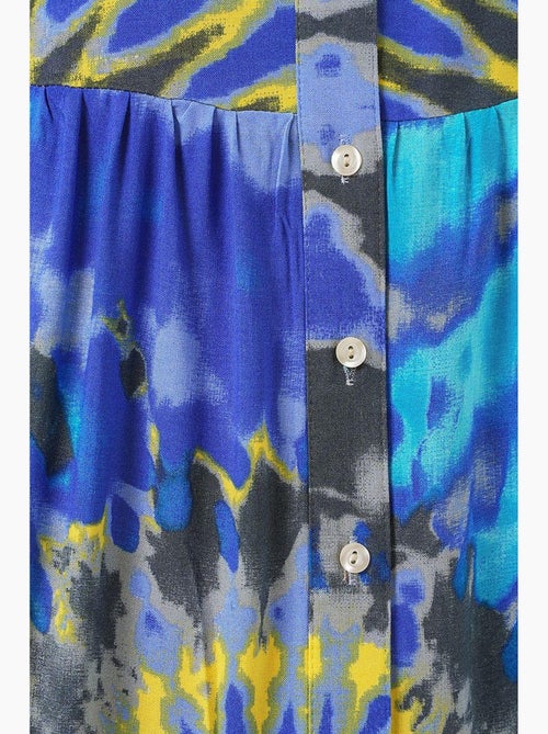Vestido maxi estampado com decote em v e fecho de botões bdart - Kiabi Vestido maxi estampado com decote em v e fecho de botões bdart - Kiabi