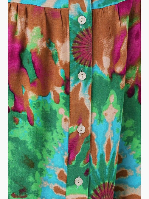 Vestido maxi estampado com decote em v e fecho de botões bdart - Kiabi Vestido maxi estampado com decote em v e fecho de botões bdart - Kiabi
