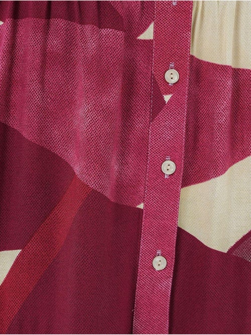 Vestido maxi estampado com decote em v e fecho de botões bdart - Kiabi Vestido maxi estampado com decote em v e fecho de botões bdart - Kiabi