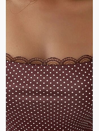 Vestido maxi estampado com decote quadrado e detalhe em renda hiccup