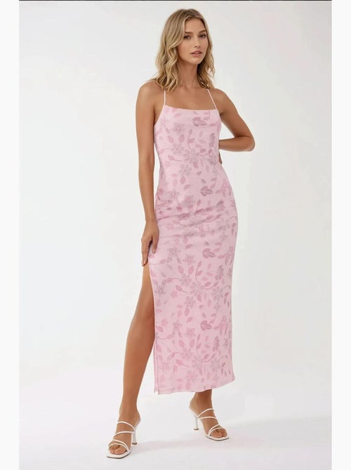 Vestido maxi estampado com decote quadrado hiccup - Kiabi