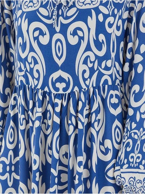 Vestido maxi estampado com detalhe de atar bdart - Kiabi Vestido maxi estampado com detalhe de atar bdart - Kiabi