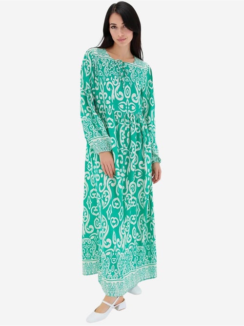 Vestido maxi estampado com detalhe de atar bdart - Kiabi Vestido maxi estampado com detalhe de atar bdart - Kiabi