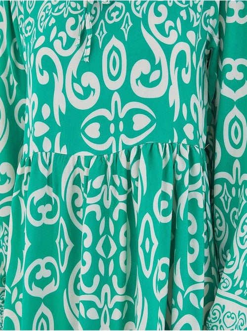Vestido maxi estampado com detalhe de atar bdart - Kiabi Vestido maxi estampado com detalhe de atar bdart - Kiabi