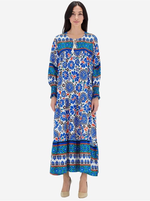 Vestido maxi estampado com detalhe de atar bdart - Kiabi Vestido maxi estampado com detalhe de atar bdart - Kiabi