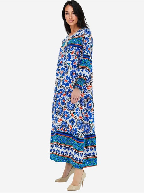 Vestido maxi estampado com detalhe de atar bdart - Kiabi Vestido maxi estampado com detalhe de atar bdart - Kiabi