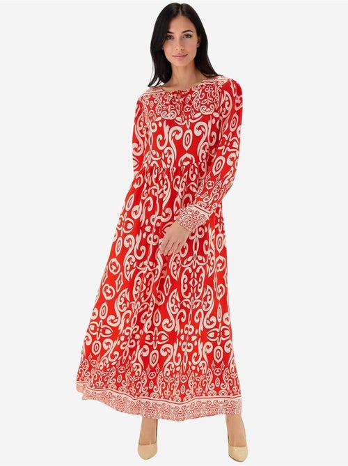 Vestido maxi estampado com detalhe de atar bdart - Kiabi Vestido maxi estampado com detalhe de atar bdart - Kiabi