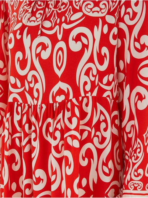 Vestido maxi estampado com detalhe de atar bdart - Kiabi Vestido maxi estampado com detalhe de atar bdart - Kiabi