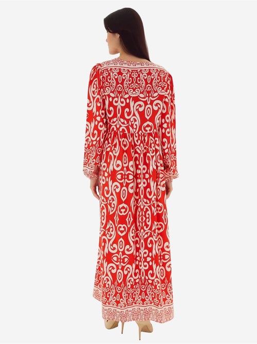 Vestido maxi estampado com detalhe de atar bdart - Kiabi Vestido maxi estampado com detalhe de atar bdart - Kiabi