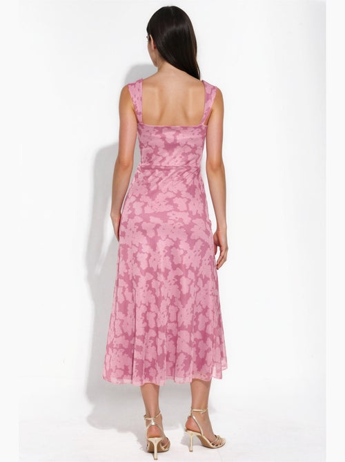 Vestido maxi estampado com gola em coração hiccup - Kiabi