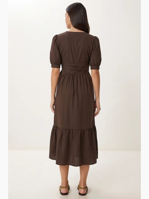Vestido maxi feminino em popelina de mistura de algodão istanbul - Kiabi Vestido maxi feminino em popelina de mistura de algodão istanbul - Kiabi
