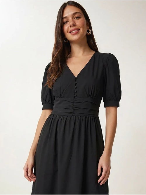 Vestido maxi feminino em popelina de mistura de algodão istanbul - Kiabi Vestido maxi feminino em popelina de mistura de algodão istanbul - Kiabi