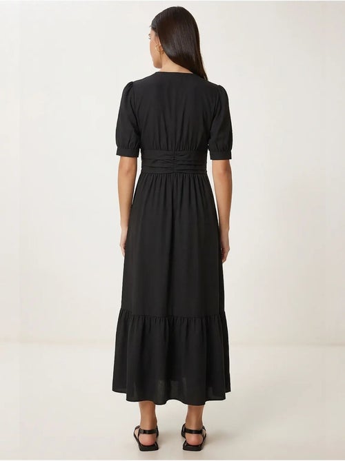 Vestido maxi feminino em popelina de mistura de algodão istanbul - Kiabi Vestido maxi feminino em popelina de mistura de algodão istanbul - Kiabi