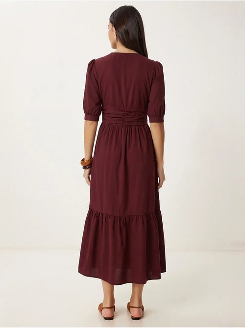 Vestido maxi feminino em popelina de mistura de algodão istanbul - Kiabi Vestido maxi feminino em popelina de mistura de algodão istanbul - Kiabi