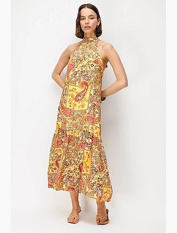 Vestido maxi feminino mixray