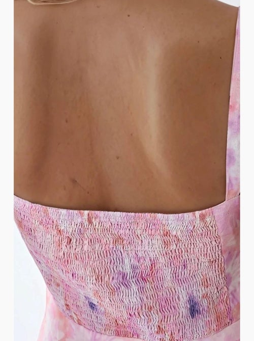 Vestido maxi floral com gola em coração hiccup - Kiabi