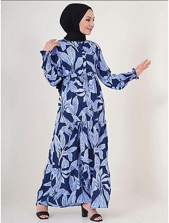 Vestido maxi floral em crepe de viscose bdart