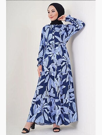 Vestido maxi floral em crepe de viscose bdart