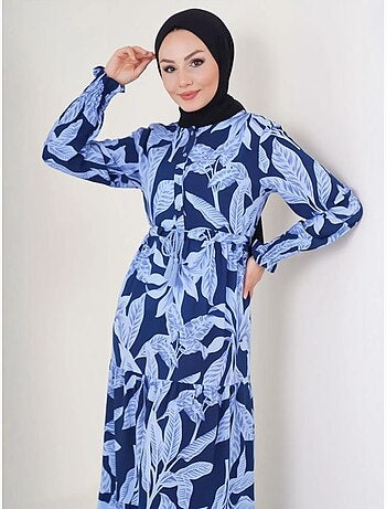 Vestido maxi floral em crepe de viscose bdart
