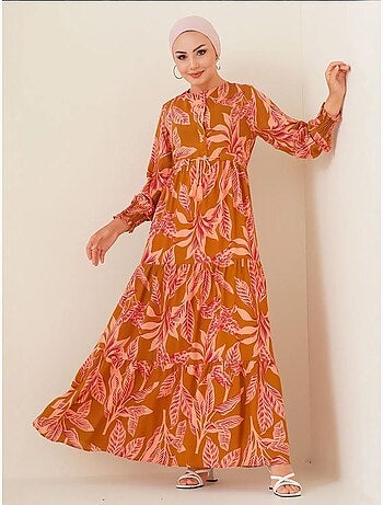 Vestido maxi floral em crepe de viscose bdart