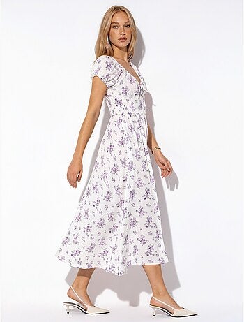 Vestido maxi floral em viscose busem