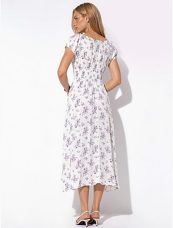 Vestido maxi floral em viscose busem