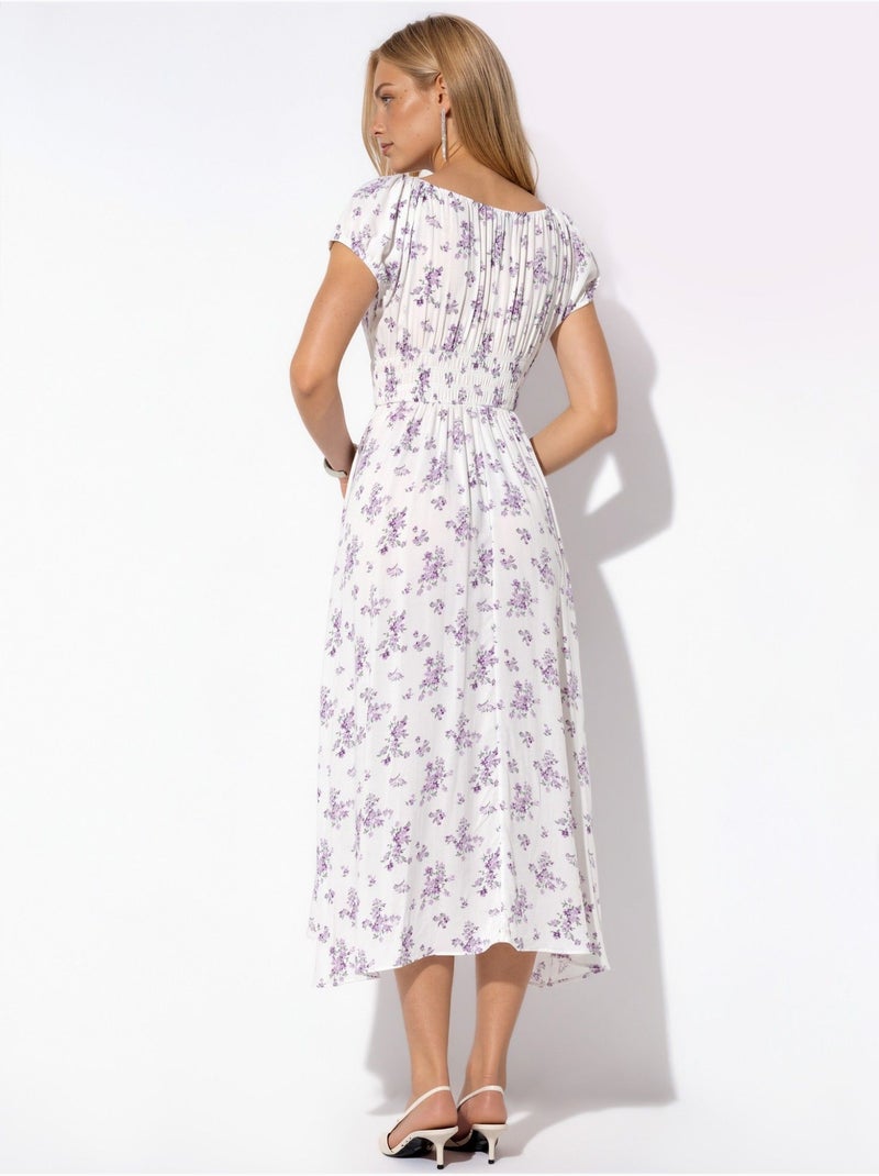 Vestido maxi floral em viscose busem Branco sujo - Kiabi