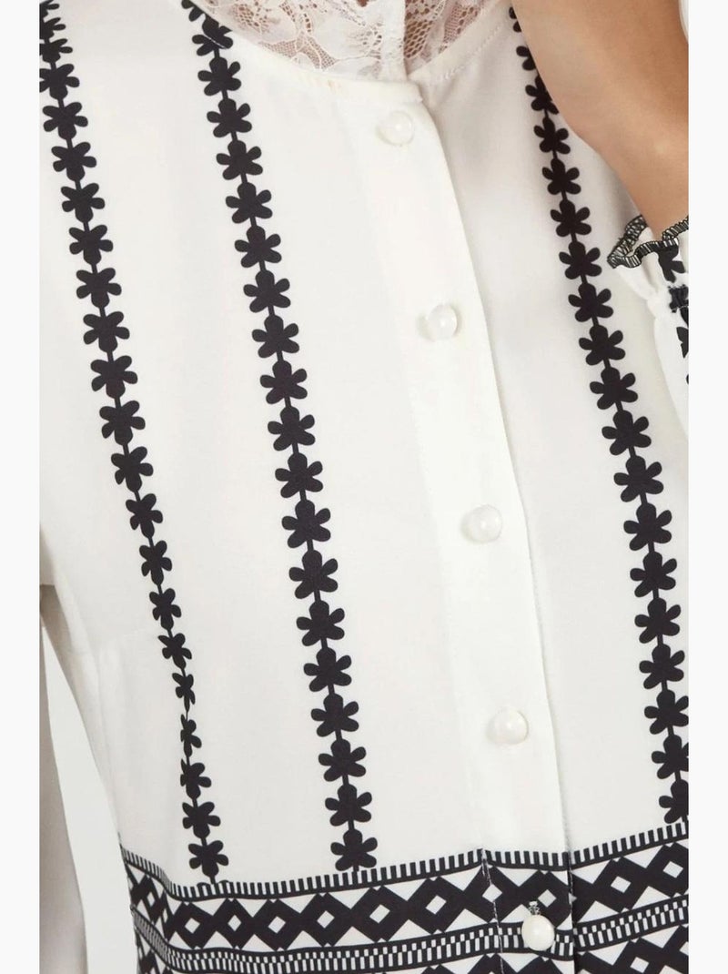 Vestido maxi flowering tippet hiccup Branco - Kiabi