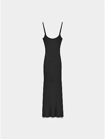 Vestido maxi justo canelado dilvin